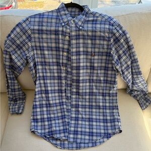 Polo Ralph Lauren Navy Plaid Button Down Shirt size men’s small